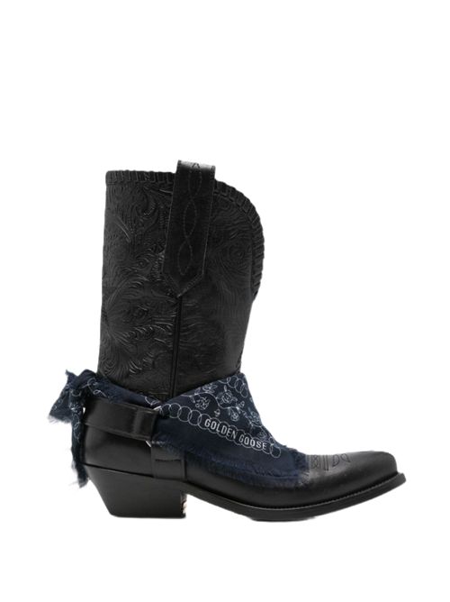 wish star low with threads and straps emboss leather Golden Goose | GWF01136.F008812.90100BLACK